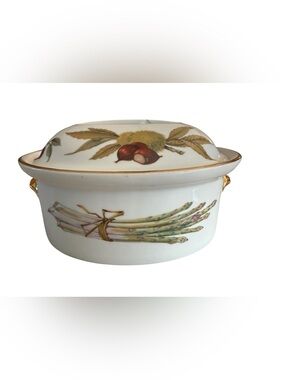 Royal Worcester Evesham Gold Oval Covered Casserole Dish Shape 24 Size 5 England